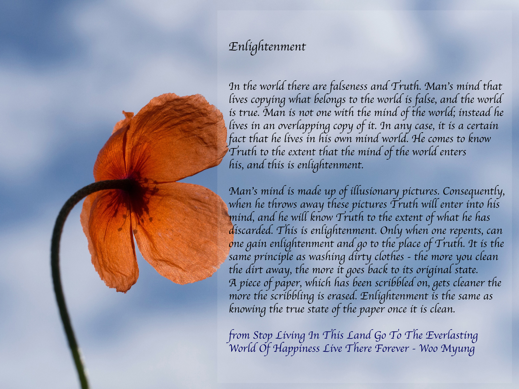 Woo Myung’s Quote – Enlightenment